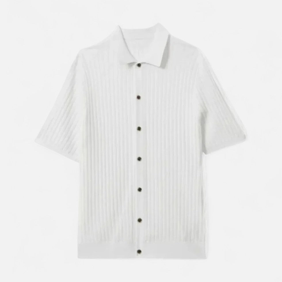 Men’s Knitted Short Sleeve Button Shirt