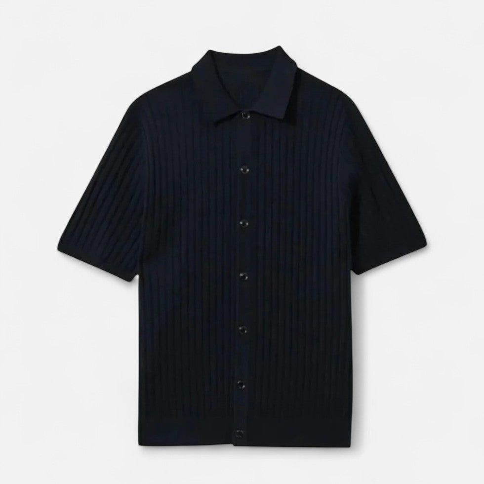 Men’s Knitted Short Sleeve Button Shirt